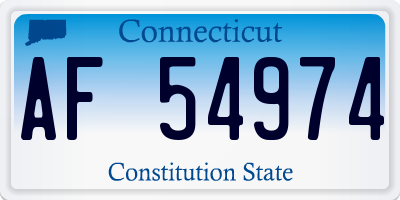 CT license plate AF54974