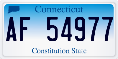 CT license plate AF54977