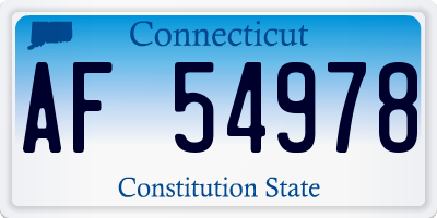 CT license plate AF54978