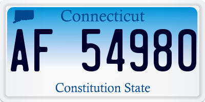 CT license plate AF54980