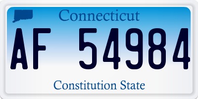 CT license plate AF54984