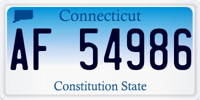 CT license plate AF54986