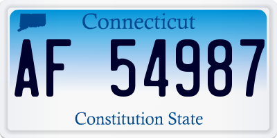 CT license plate AF54987