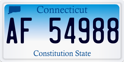 CT license plate AF54988