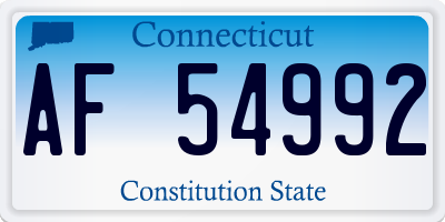 CT license plate AF54992