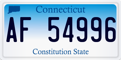 CT license plate AF54996