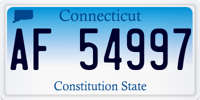 CT license plate AF54997