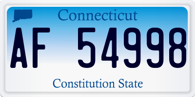 CT license plate AF54998