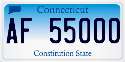 CT license plate AF55000