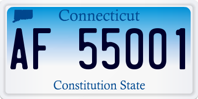 CT license plate AF55001