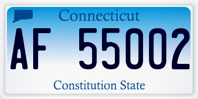 CT license plate AF55002