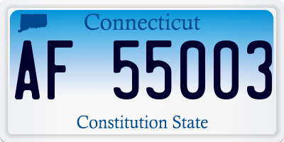 CT license plate AF55003