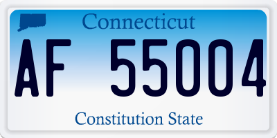 CT license plate AF55004
