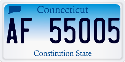 CT license plate AF55005