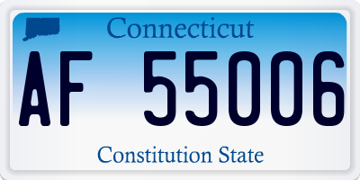 CT license plate AF55006