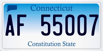 CT license plate AF55007
