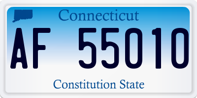 CT license plate AF55010