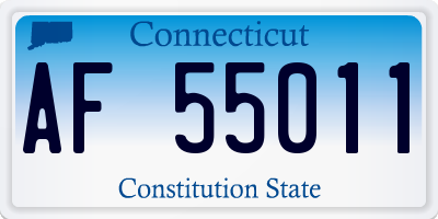 CT license plate AF55011