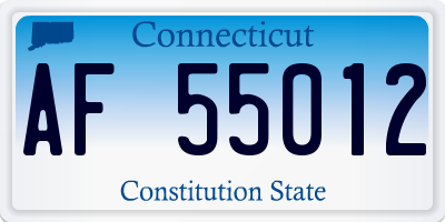 CT license plate AF55012