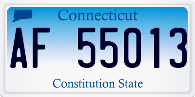 CT license plate AF55013
