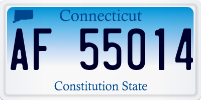 CT license plate AF55014