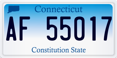 CT license plate AF55017
