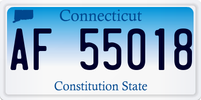 CT license plate AF55018