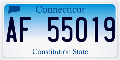 CT license plate AF55019