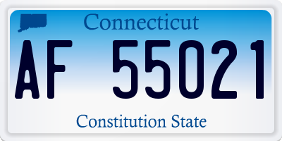 CT license plate AF55021