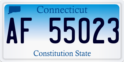 CT license plate AF55023
