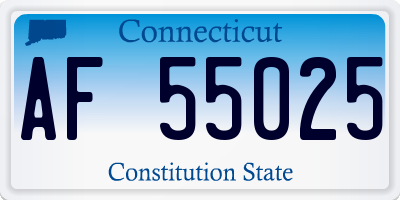 CT license plate AF55025