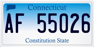 CT license plate AF55026