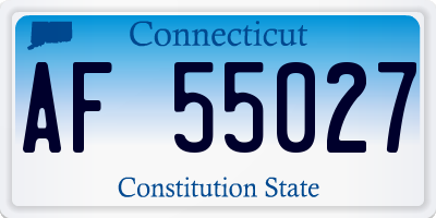 CT license plate AF55027