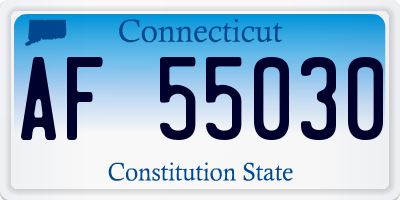 CT license plate AF55030