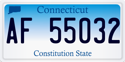CT license plate AF55032