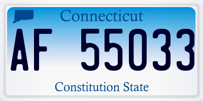 CT license plate AF55033