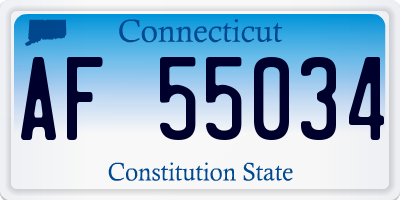 CT license plate AF55034