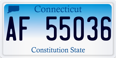 CT license plate AF55036