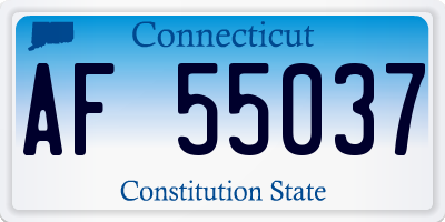 CT license plate AF55037