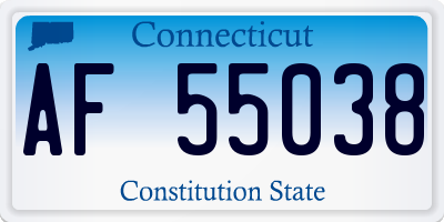 CT license plate AF55038