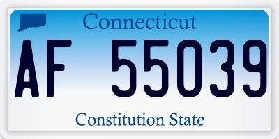 CT license plate AF55039