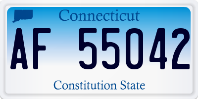 CT license plate AF55042