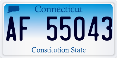 CT license plate AF55043