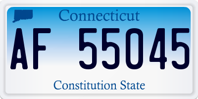 CT license plate AF55045