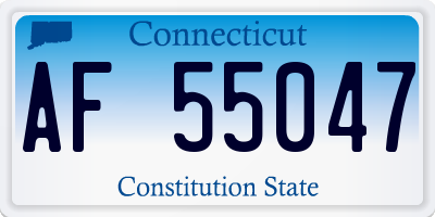 CT license plate AF55047