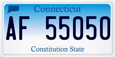CT license plate AF55050