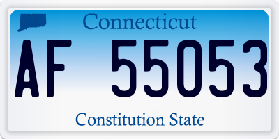 CT license plate AF55053