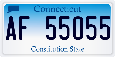 CT license plate AF55055