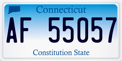 CT license plate AF55057