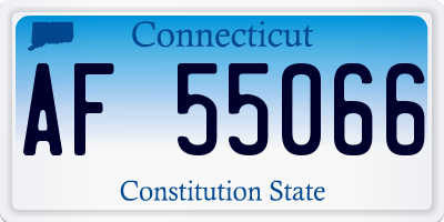 CT license plate AF55066